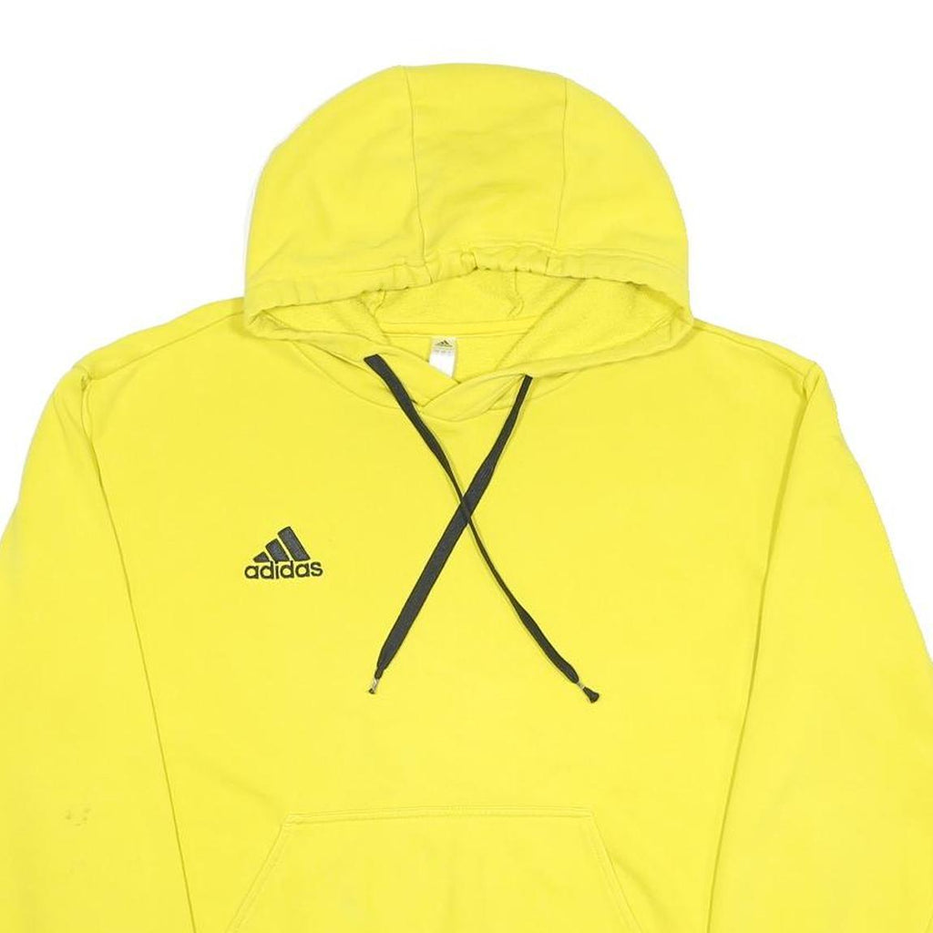 ADIDAS Womens Yellow Hoodie S Cotton Blend Casual Sportswear Sweatshirt