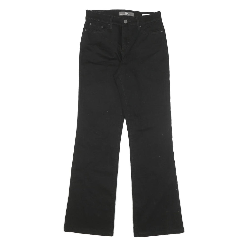 LEVI'S Womens 512 Regular Fit Black Denim Jeans W27 L30 Stylish Zip Closure