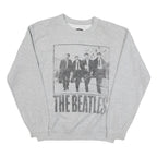 THE BEATLES Mens Grey Sweatshirt Crew Neck S Band Print Cotton Blend Pullover