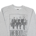 THE BEATLES Mens Grey Sweatshirt Crew Neck S Band Print Cotton Blend Pullover