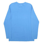 ADIDAS Mens Blue Long Sleeve T-Shirt S Crew Neck Cotton Logo Print