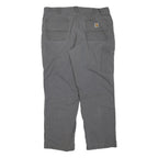 CARHARTT Mens Grey Regular Fit Straight Denim Jeans W40 L32 Workwear Durable Zip