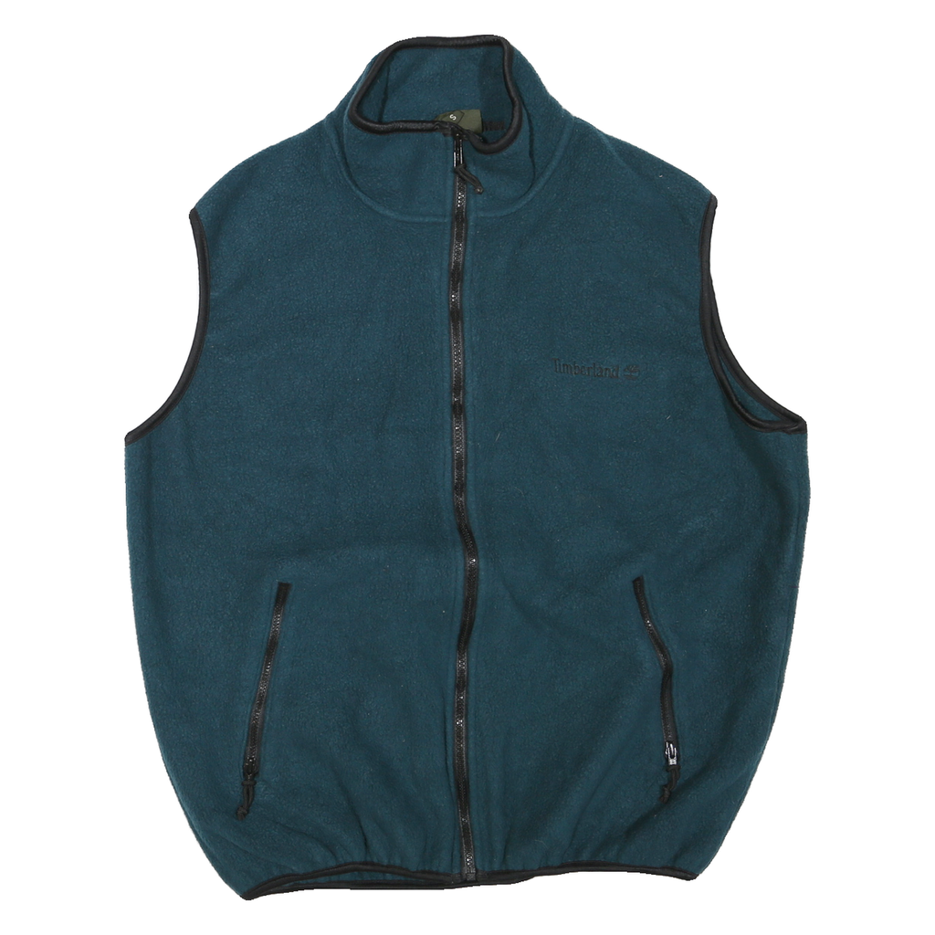TIMBERLAND Mens Blue Jacket L Polyester Blend Sleeveless Zip Pocket Casual