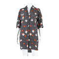 WHISTLES Oversized Womens Day Dress Black Floral Knee Length XS
