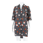 WHISTLES Oversized Womens Day Dress Black Floral Knee Length XS