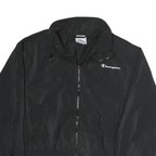 CHAMPION Mens Black Jacket L Polyester Blend Plain Zip Casual Sportswear