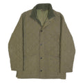 BARBOUR Mens Green Quilted Jacket M Polyester Blend Zip Classic Outdoor