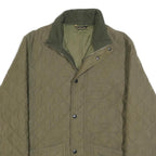 BARBOUR Mens Green Quilted Jacket M Polyester Blend Zip Classic Outdoor