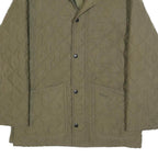 BARBOUR Mens Green Quilted Jacket M Polyester Blend Zip Classic Outdoor