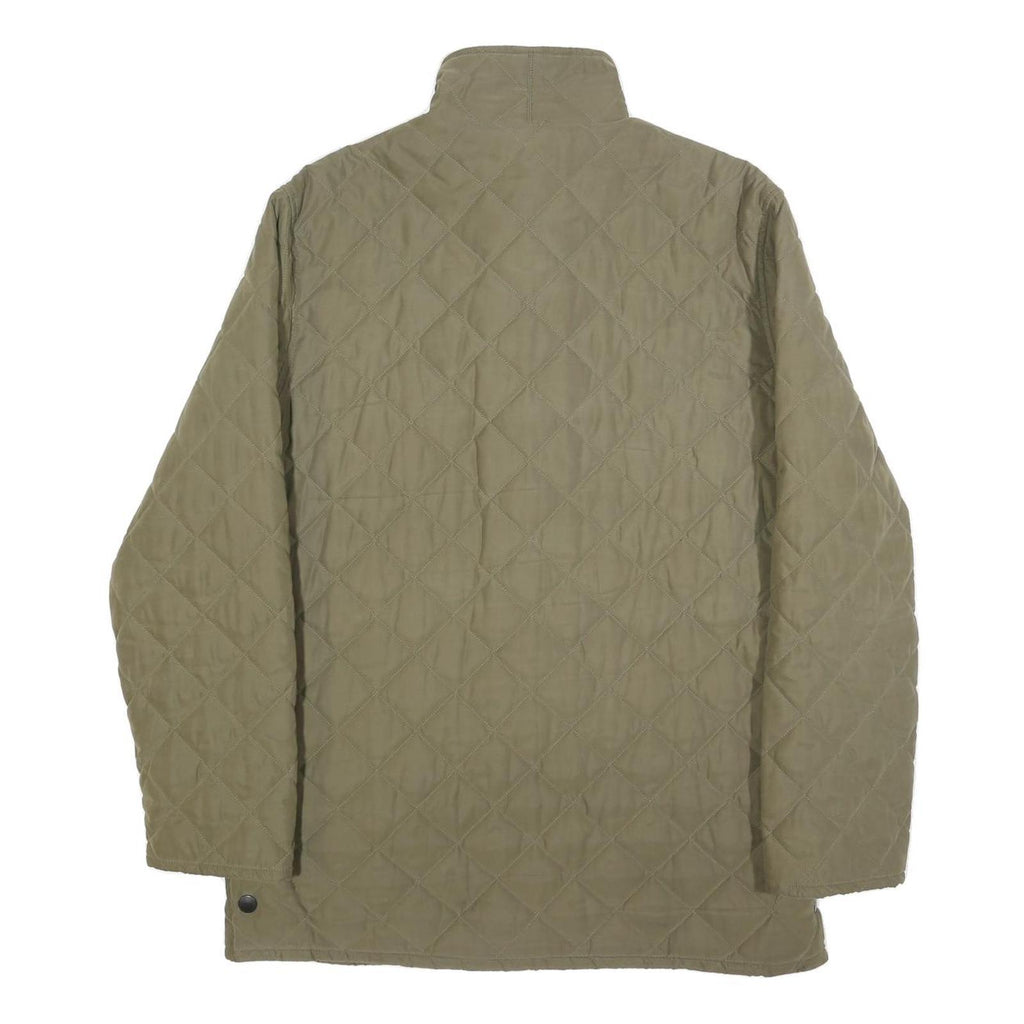 BARBOUR Mens Green Quilted Jacket M Polyester Blend Zip Classic Outdoor