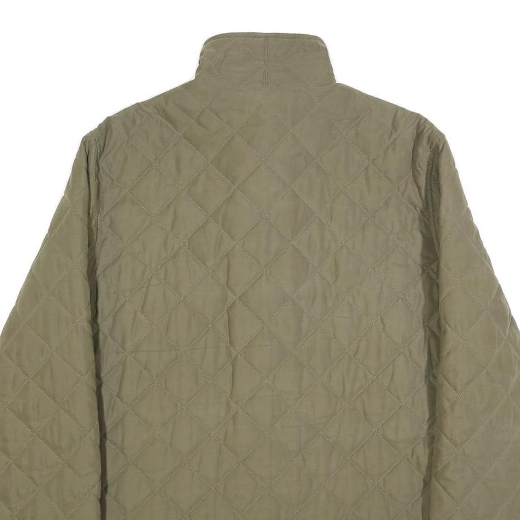 BARBOUR Mens Green Quilted Jacket M Polyester Blend Zip Classic Outdoor