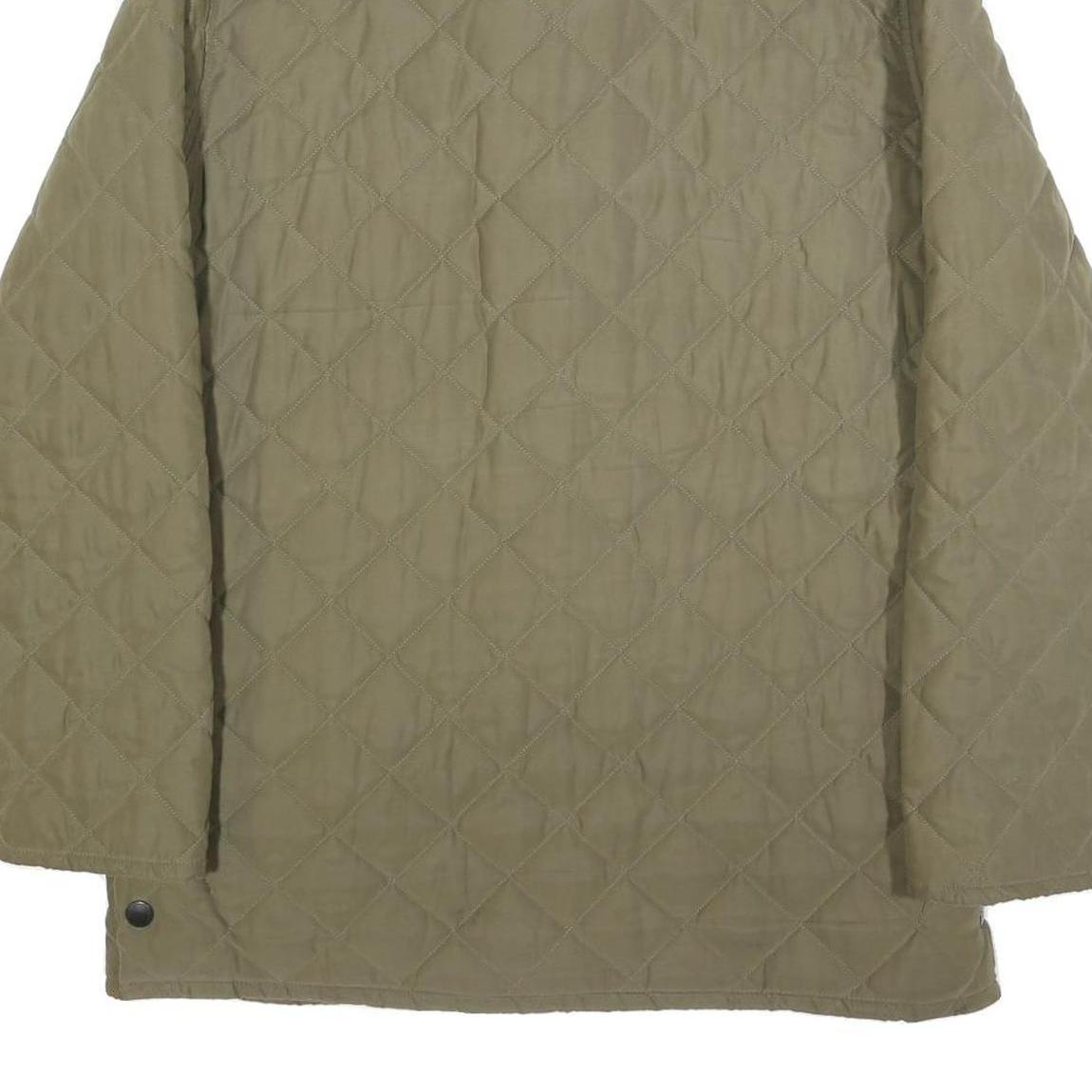 BARBOUR Mens Green Quilted Jacket M Polyester Blend Zip Classic Outdoor