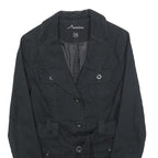 AMISU Womens Black Cotton Blend Button Jacket XS Casual Utility Style