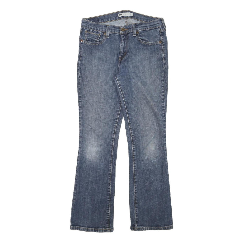 LEVI'S Womens 515 Regular Fit Straight Blue Denim Cotton Blend W29 L28 Zip Jeans