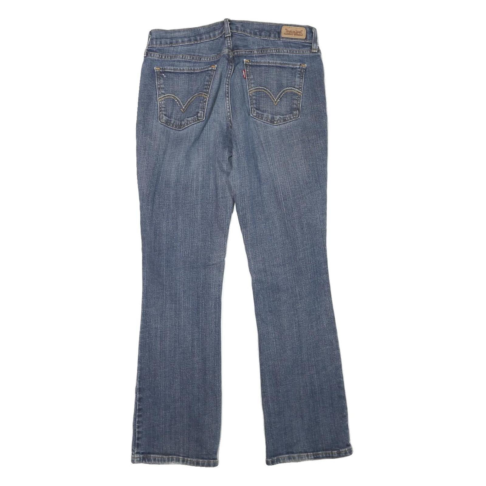LEVI'S Womens 515 Regular Fit Straight Blue Denim Cotton Blend W29 L28 Zip Jeans