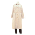 Womens Beige Button Front Classic Jacket S Polyester Blend Plain Button Closure