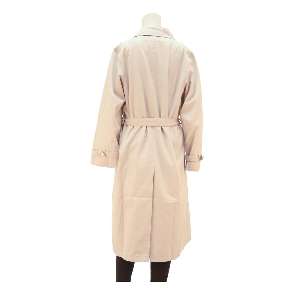 Womens Beige Button Front Classic Jacket S Polyester Blend Plain Button Closure