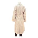 Womens Beige Button Front Classic Jacket S Polyester Blend Plain Button Closure