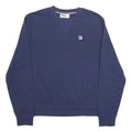 FILA Mens Blue Crew Neck L Sweatshirt Cotton Blend Classic Logo Casual