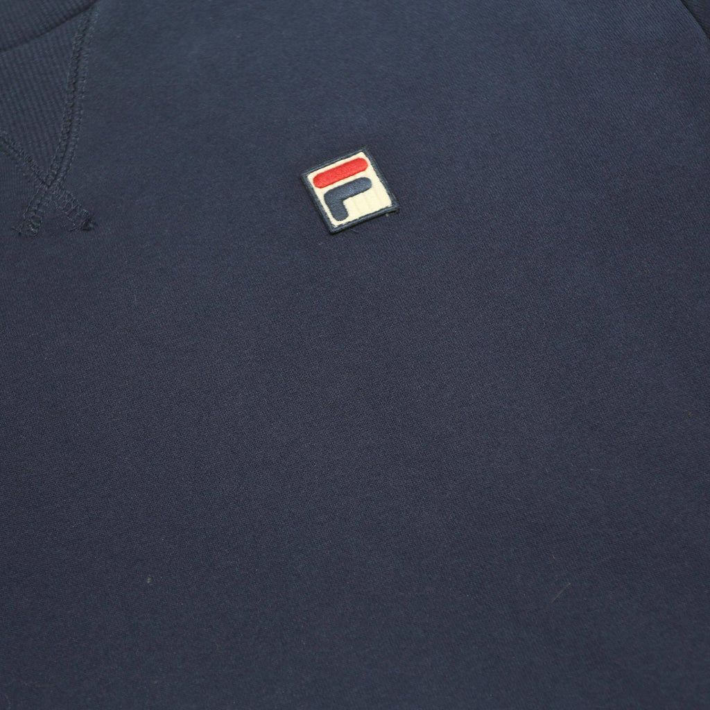 FILA Mens Blue Crew Neck L Sweatshirt Cotton Blend Classic Logo Casual