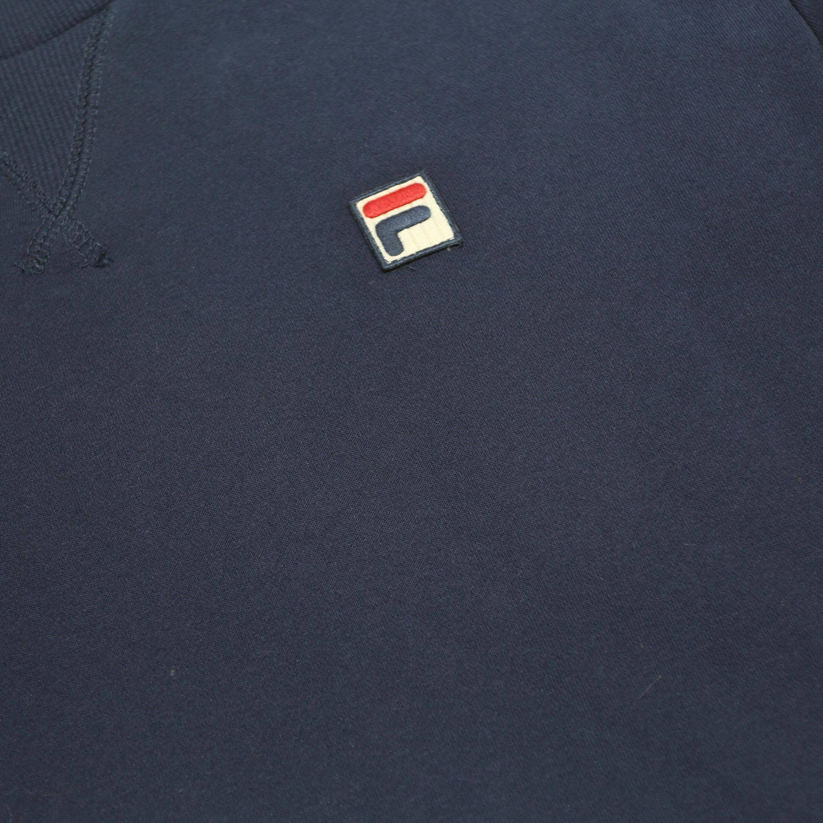 FILA Mens Blue Crew Neck L Sweatshirt Cotton Blend Classic Logo Casual