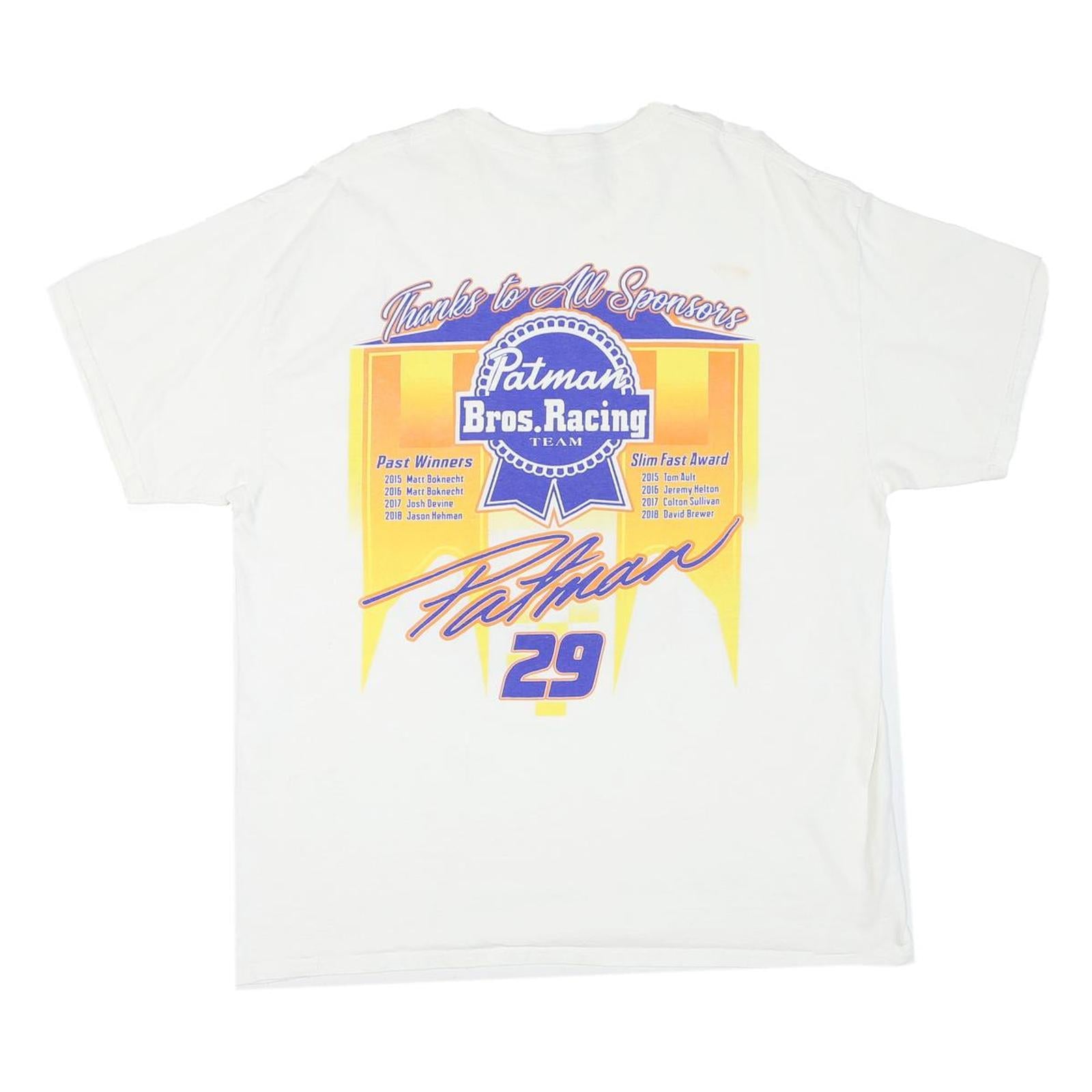 Mens White Scott Slim Fast Patman Memorial Graphic T-Shirt L Short Sleeve Crew