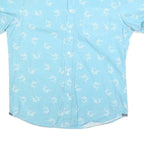 LEE Mens Blue Cotton Blend Short Sleeve Shirt M Casual Summer Lightweight