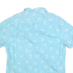 LEE Mens Blue Cotton Blend Short Sleeve Shirt M Casual Summer Lightweight