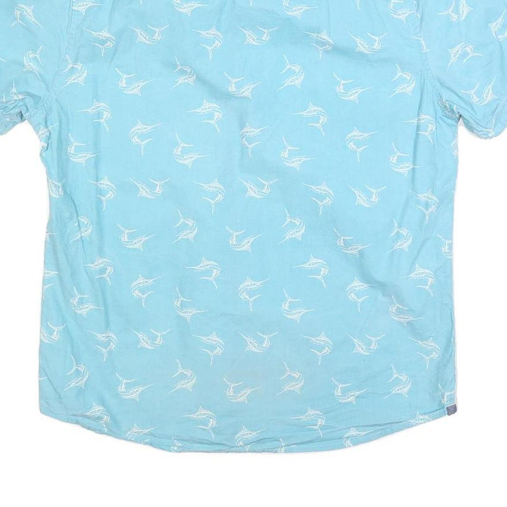 LEE Mens Blue Cotton Blend Short Sleeve Shirt M Casual Summer Lightweight