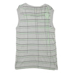 PUMA Mens Grey & Green Patterned Sleeveless V-Neck Plain Cotton Blend M Jumper