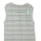 PUMA Mens Grey & Green Patterned Sleeveless V-Neck Plain Cotton Blend M Jumper