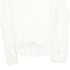 NIKE Womens White Cotton Blend Long Sleeve Top Round Neck M Casual