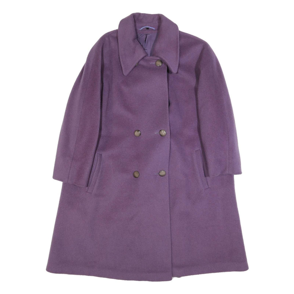 BAUER Womens Purple Wool Blend Button Jacket M Classic Plain Button Fastening