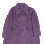BAUER Womens Purple Wool Blend Button Jacket M Classic Plain Button Fastening