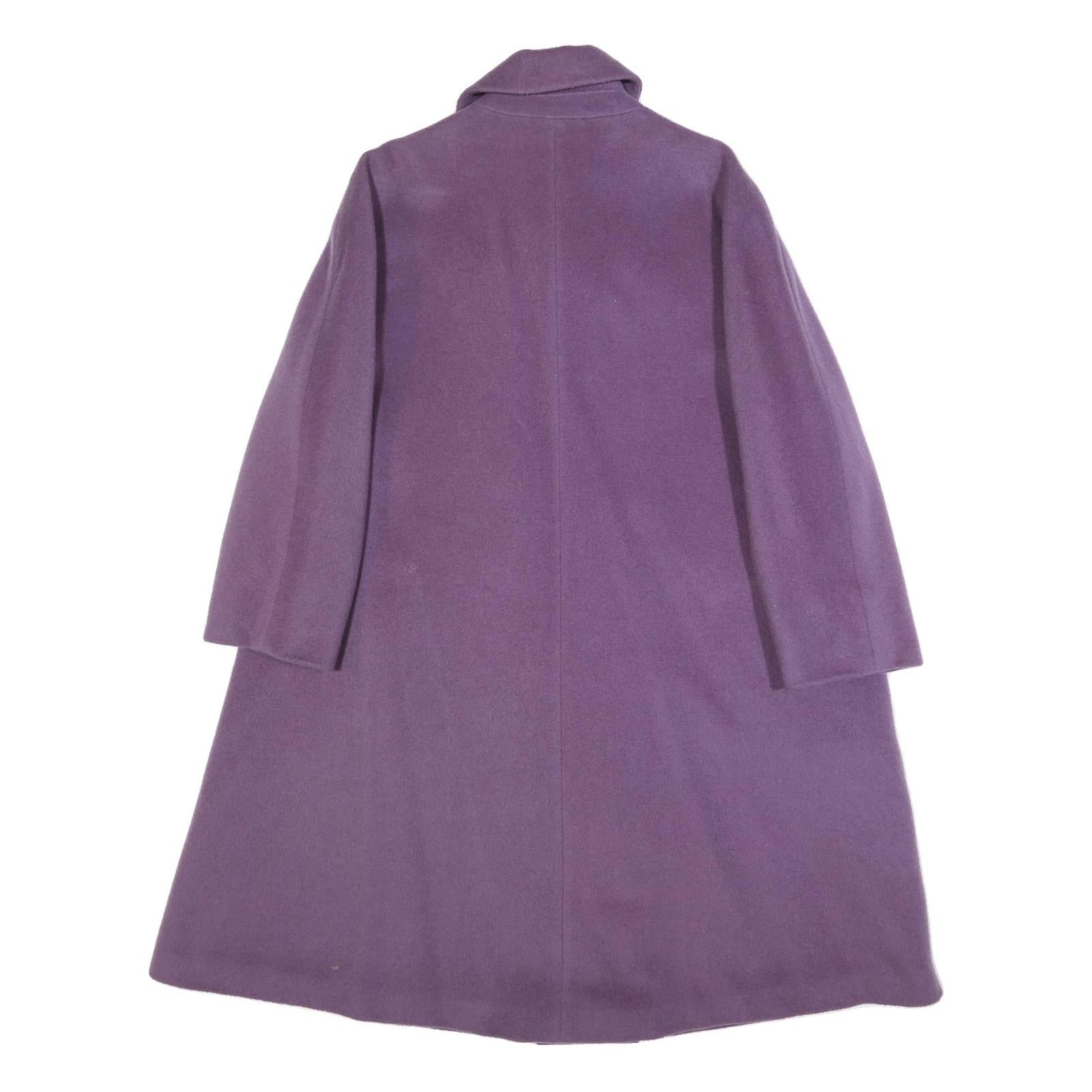 BAUER Womens Purple Wool Blend Button Jacket M Classic Plain Button Fastening