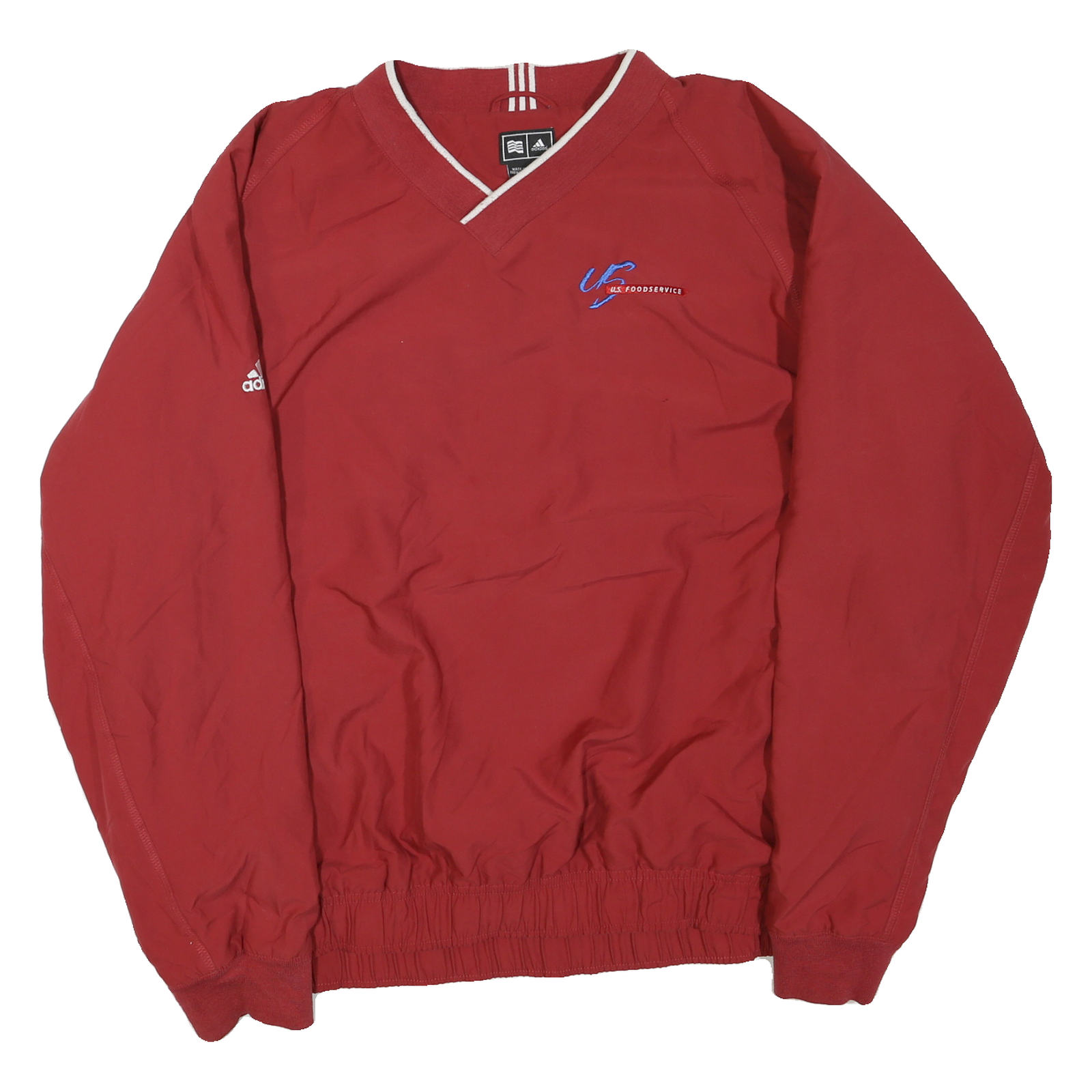 ADIDAS Mens Red Lightweight V-Neck Casual Jacket XL Polyester Blend Plain