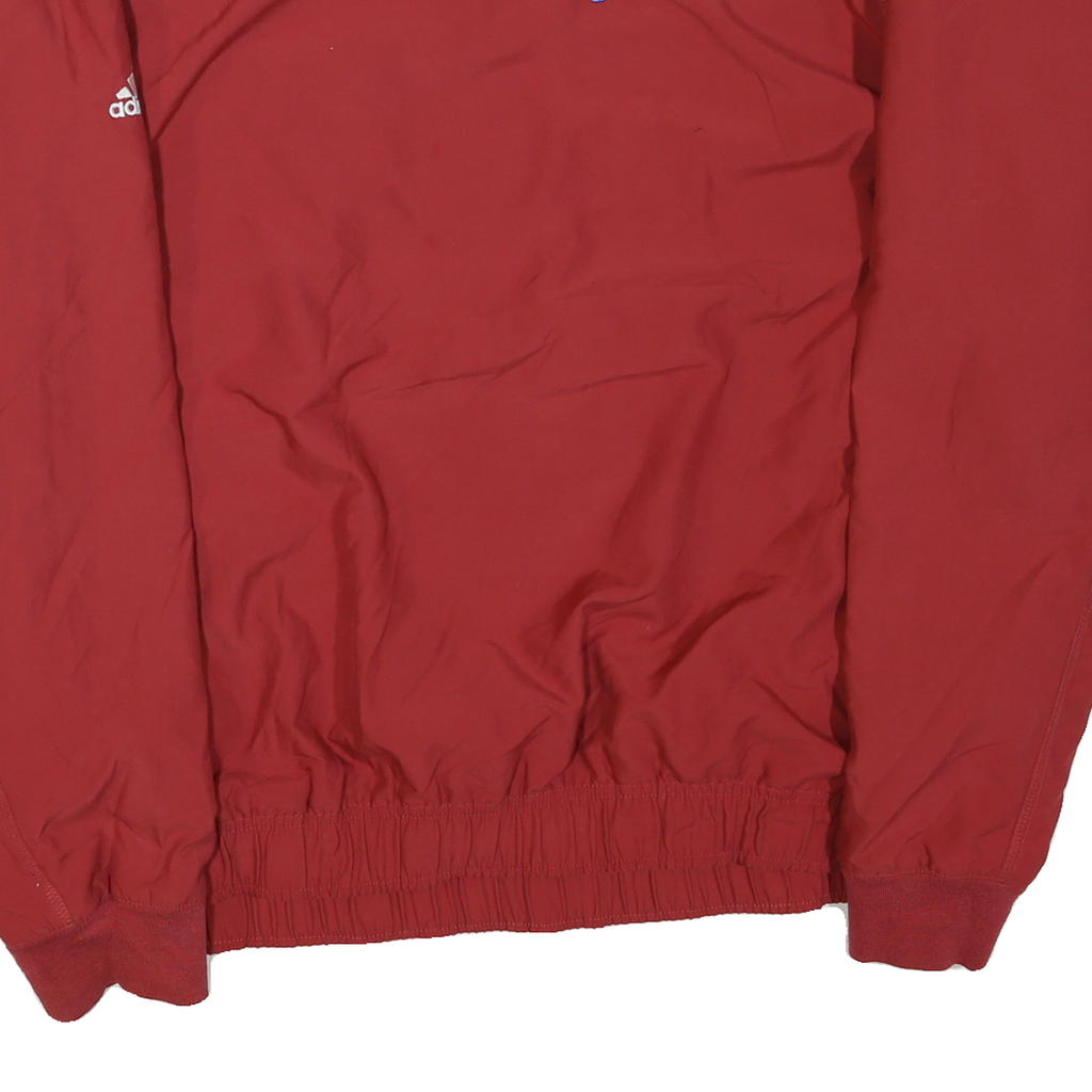 ADIDAS Mens Red Lightweight V-Neck Casual Jacket XL Polyester Blend Plain