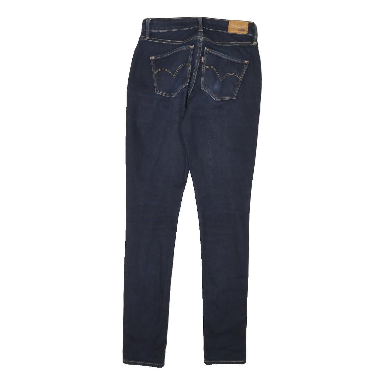 LEVI'S Womens Slim Blue Denim Dark Skinny Jeans W25 L29 High Rise Zip