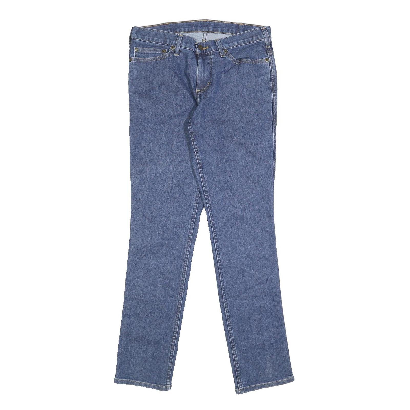 CARHARTT Womens Jeans Blue Slim Skinny Denim Raw W29 L30 Zip Cotton Blend