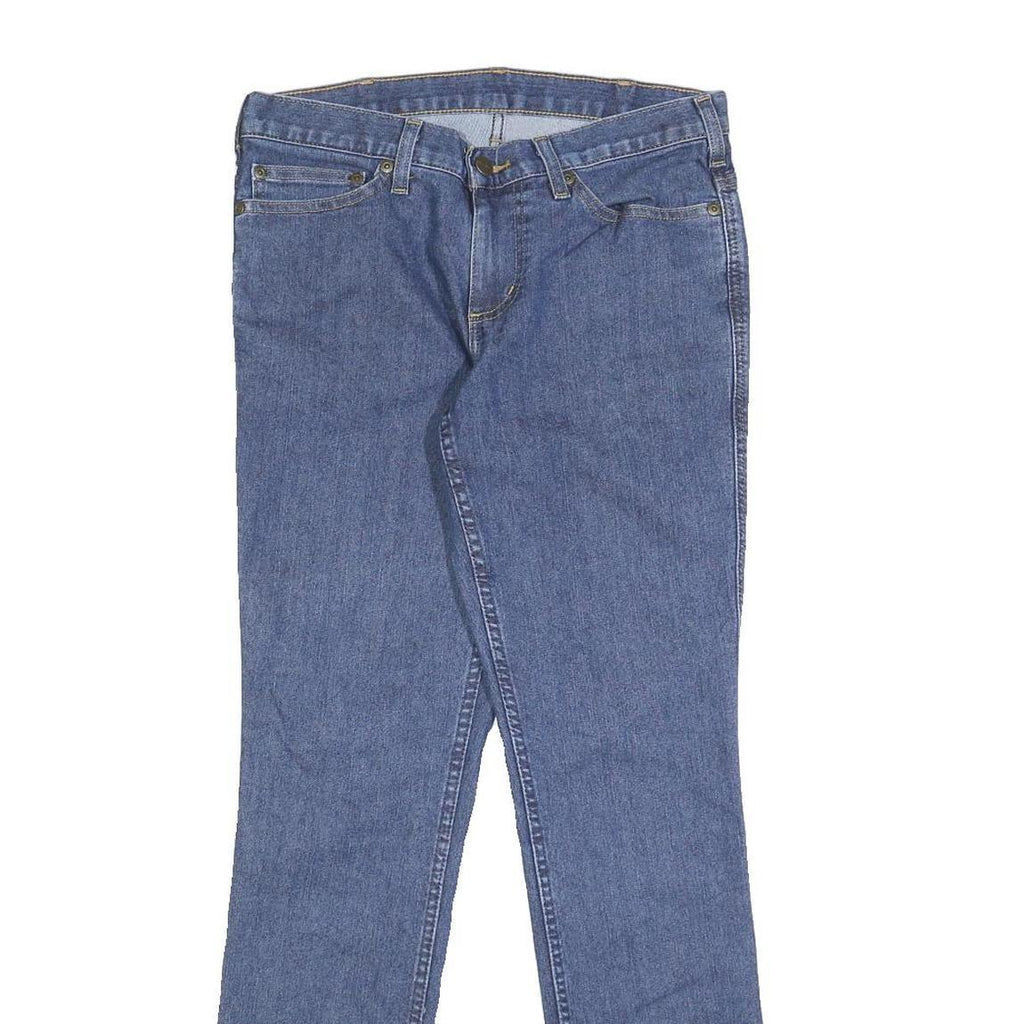 CARHARTT Womens Jeans Blue Slim Skinny Denim Raw W29 L30 Zip Cotton Blend
