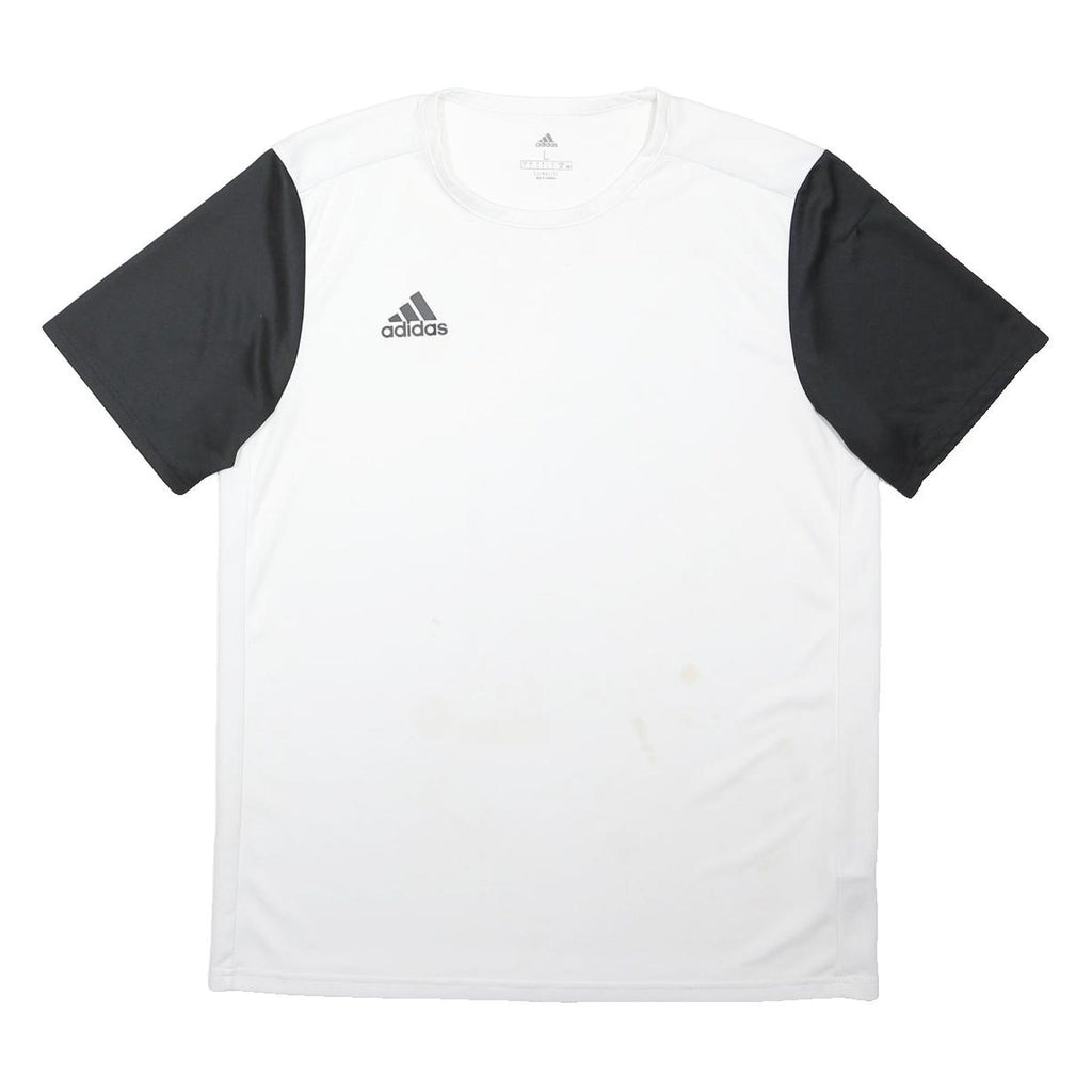 ADIDAS Mens White & Black Sports T-Shirt L Short Sleeve Round Neck Performance