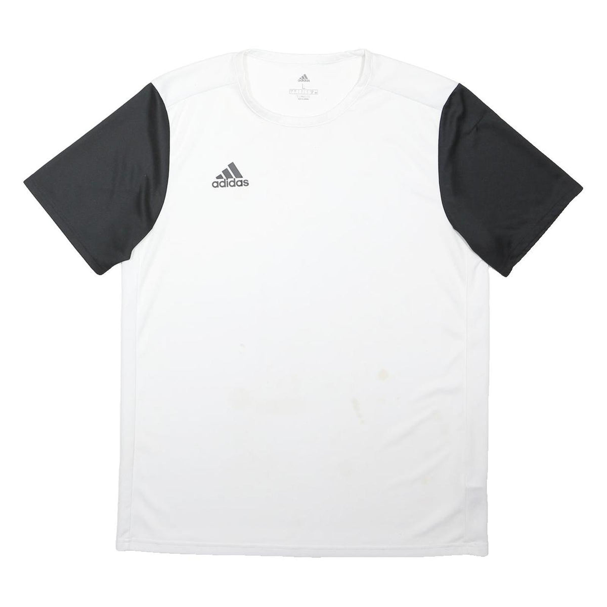 ADIDAS Mens White & Black Sports T-Shirt L Short Sleeve Round Neck Performance