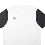 ADIDAS Mens White & Black Sports T-Shirt L Short Sleeve Round Neck Performance