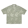 COLUMBIA Mens Green & Cream Cotton Casual Shirt L Leaf Pattern Summer Style