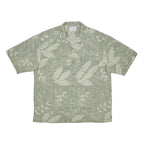 COLUMBIA Mens Green & Cream Cotton Casual Shirt L Leaf Pattern Summer Style