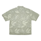 COLUMBIA Mens Green & Cream Cotton Casual Shirt L Leaf Pattern Summer Style