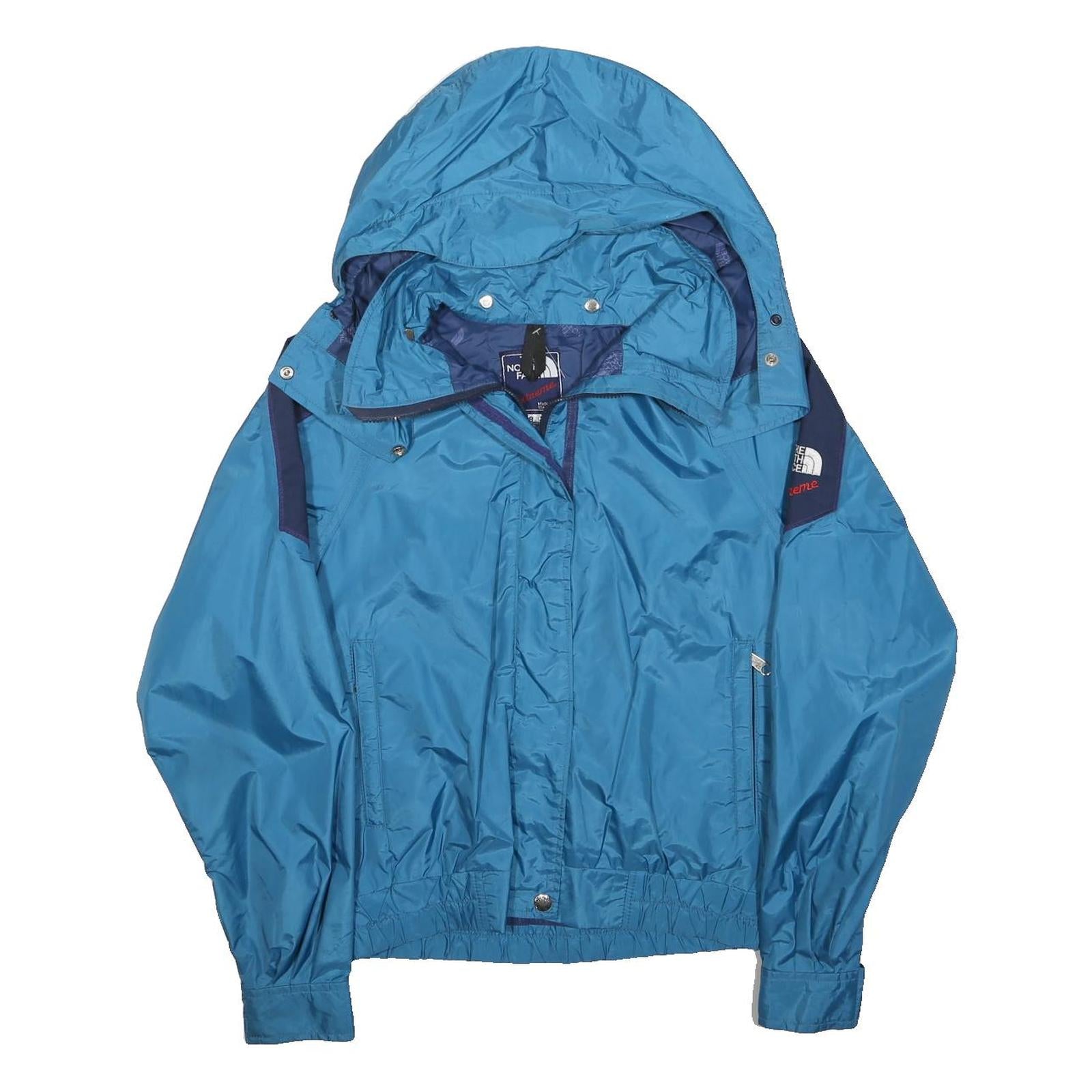 THE NORTH FACE Womens Blue Shell Jacket UK 8 Polyester Zip Hooded Outdoor