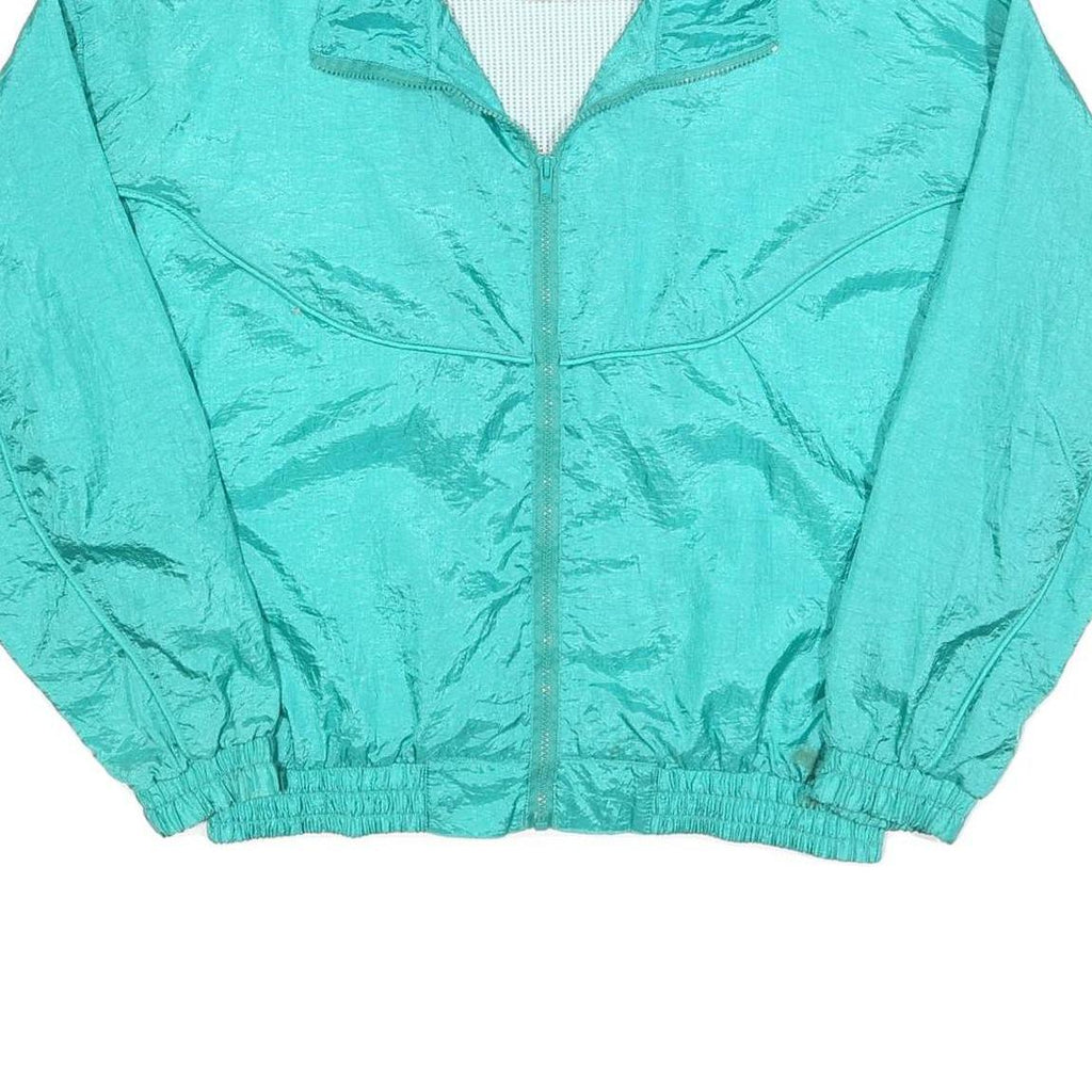 OLYMPIC EXPOSURE Womens Turquoise Windbreaker Jacket M Polyester Blend Zip Plain