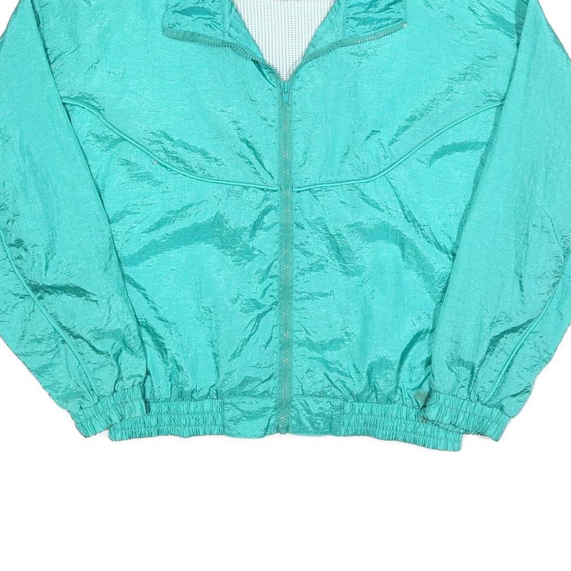 OLYMPIC EXPOSURE Womens Turquoise Windbreaker Jacket M Polyester Blend Zip Plain