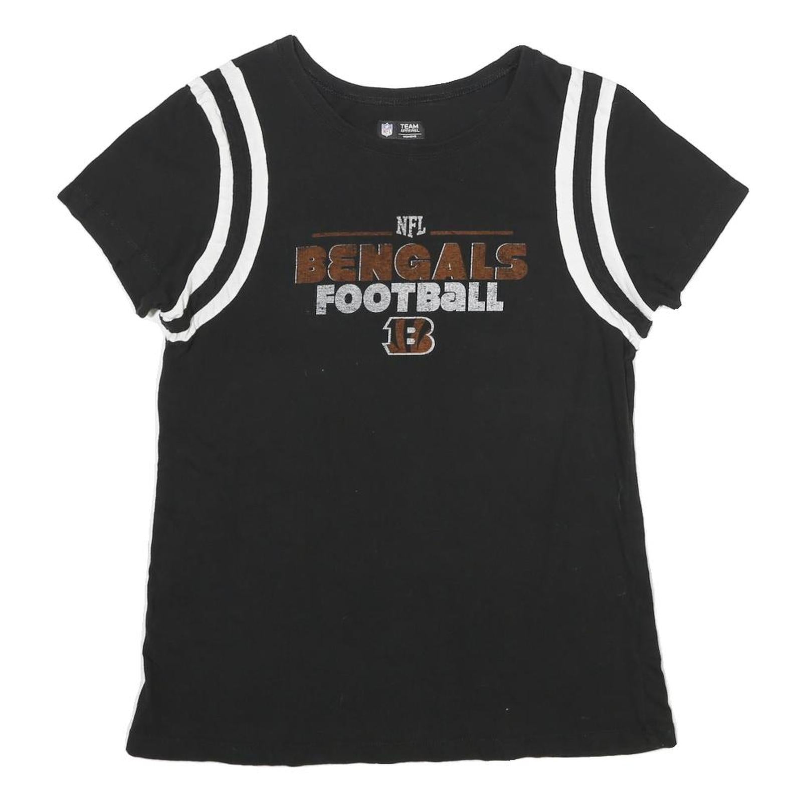NFL Womens Black Bengals Football T-Shirt L Short Sleeve Crew Neck Sportswear